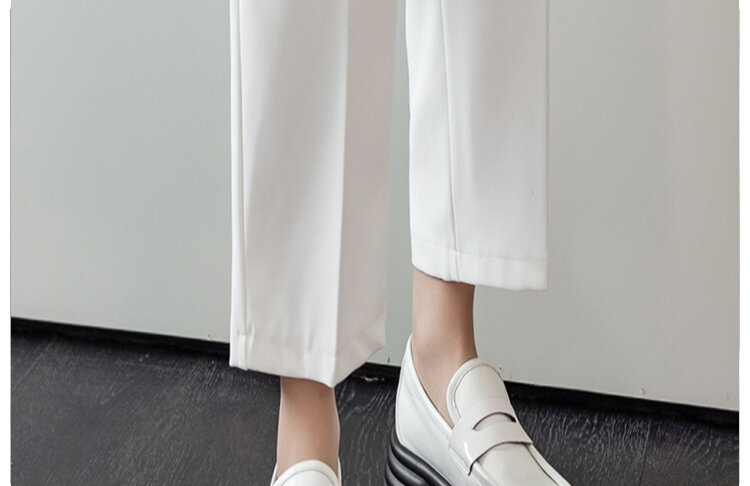 Cor sólida nova cintura alta terno solto de nove pontos harlan calças moda feminina ternos casuais S-XL calças femininas harajuku 86b