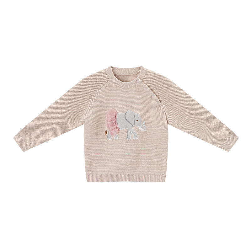 2023 Autumn and Winter New Infant and Toddler Animal 3D Embroidery Knitted Top for Boys and Girls Pullover Sweater
