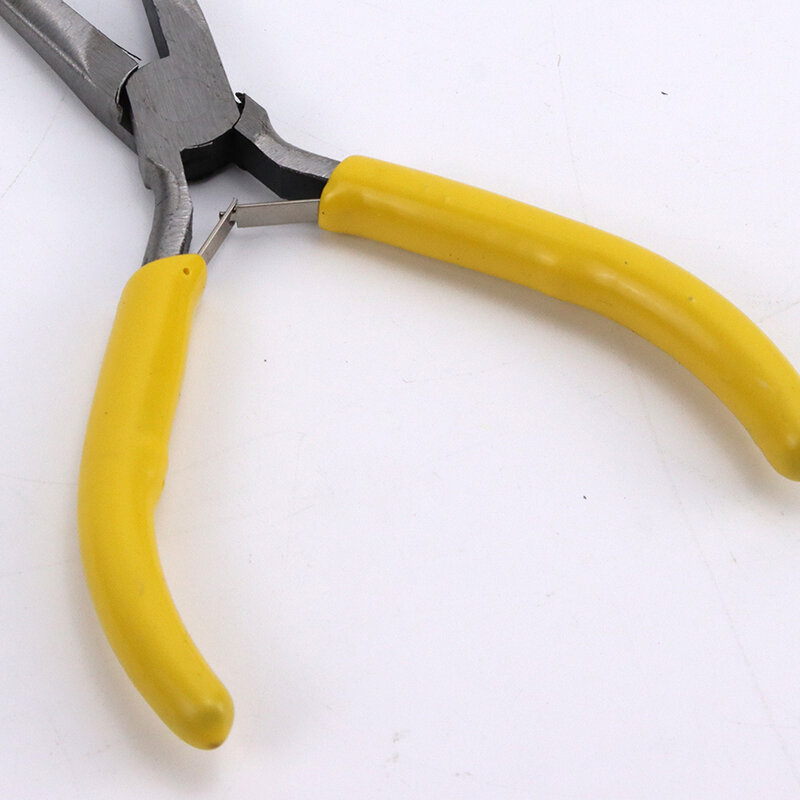 Mini alicates de precisión de punta de aguja larga multifuncionales, modelado de joyería, trabajo de alambre, alicates pequeños de corte, herramienta de mano de 5 pulgadas, amarillo
