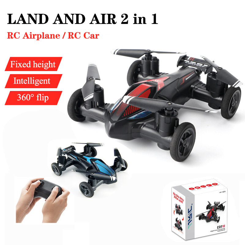 New arrivals JJRC Land-Air Mini Drone Plane Aircraft Dual-Mode Mini Four-Axis RC Aircraft Tumbling Light Unmanned Vehicle Toy