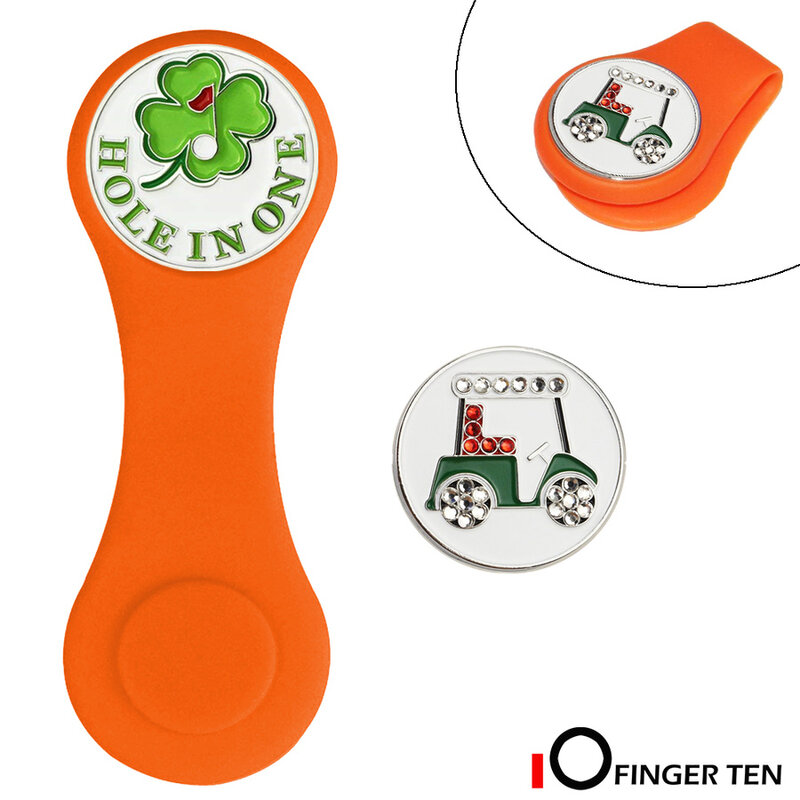 Silicone Golf Hat Clip Ball Marker Holder 1 Hat Clip with 2 Ball Markers Strong Magnetic Attach to Pocket Edge Belt Gift