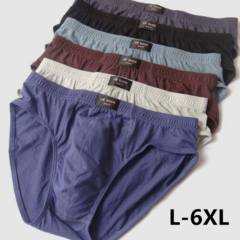 Slips 100% coton confortables pour hommes, sous-vêtements M/L/XL/2XL/3XL/4XL/5XL, 4 pièces/lot, livraison gratuite