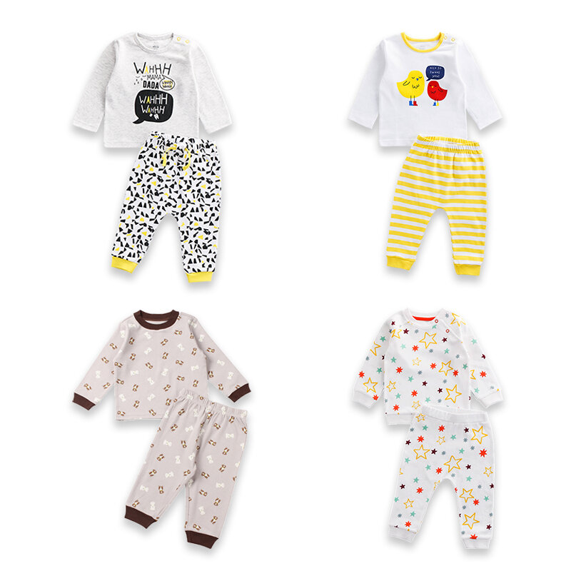 Conjunto de ropa de algodón para bebé recién nacido, 100% algodón, 2 piezas, 0 a 3 años