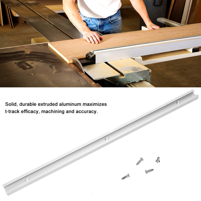 Aluminum Alloy T-Slot Miter Track Jig Non-Porous Slide Slab Fixture Woodworking Tool (400mm) Slide Slab Slide Slab