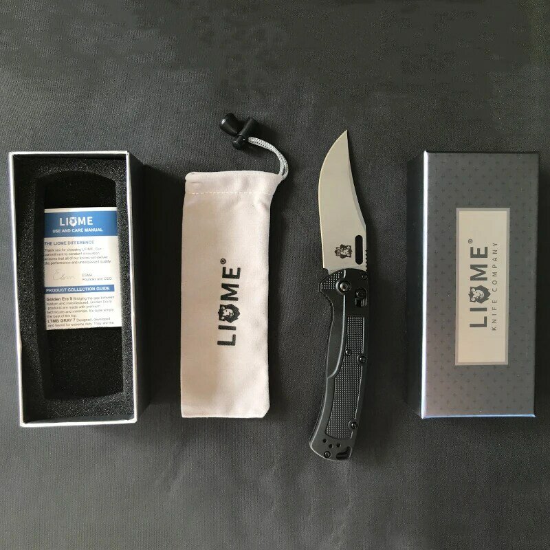 Liome 15535 tático faca dobrável alça de náilon segurança ao ar livre-defender facas de sobrevivência de acampamento bolso portátil ferramenta edc