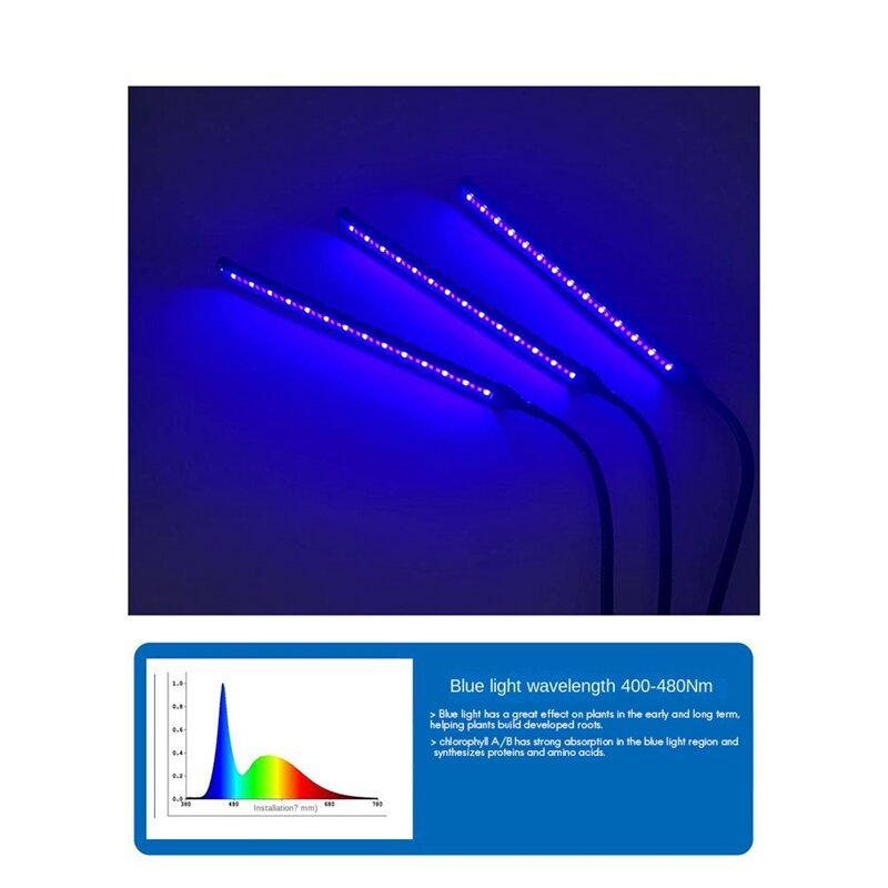 120 led crescimento da planta led usb crescer lâmpada painel de espectro completo rotação flexível phyto lâmpada (preto, 1 pcs)