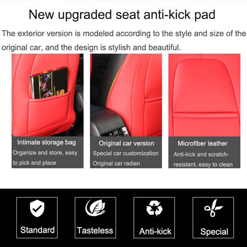 Voor Tesla Model 3 Model Y Kick Pad Mat Seat Cover Seat Back Anti Kick Pad Protector Kind Anti Vuile interieur Accessoires
