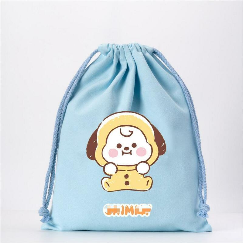 KPOP-bolsas Kawaii con cordón para niños, bolsas de almacenamiento con cordón, para cosméticos, regalos para niños, colecciones de fans, JIMIN JIN JK