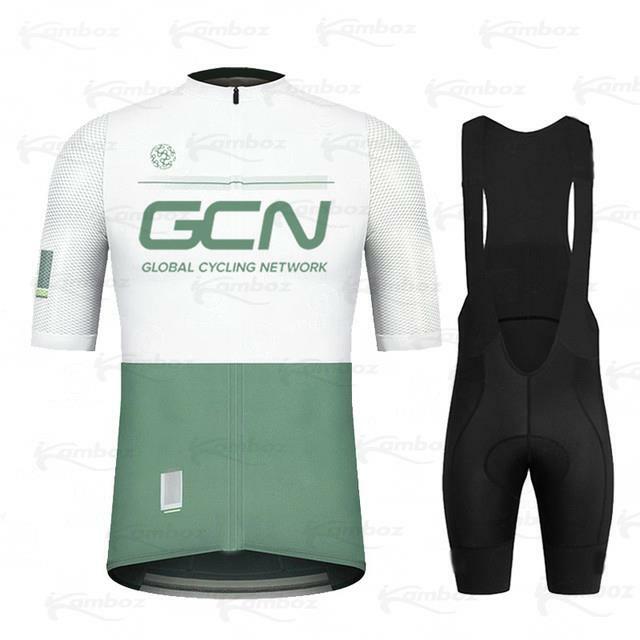 새로운 GCN 팀 사이클링 저지 2022 짧은 소매 사이클링 의류 세트 자전거 MTB Maillot Ropa Ciclismo 자전거 스포츠 레이싱 의류