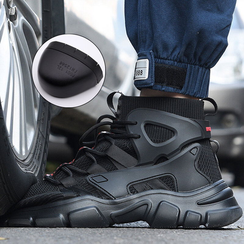 MJYTHF-botas de trabajo de seguridad con punta de acero para hombre, zapatos indestructibles, zapatillas de trabajo antigolpes y ANTIPERFORACIONES, calzado protector Masculino