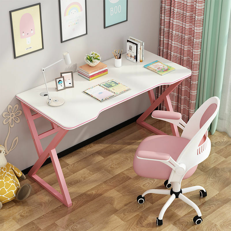 2022 New Computer desk pink gaming table desk student PC desk Home Live Table Chair Set Combination desktop bedroom game table