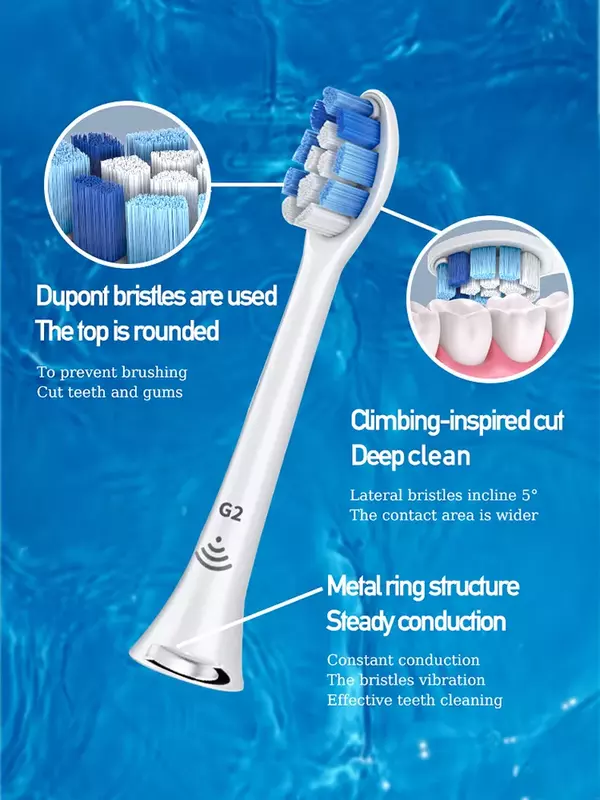 2022 For Philips Sonicare Electric Toothbrush Heads Optimal Plaque Defense White,Black  HX9023/67 Replaceable Brush Heads For Es