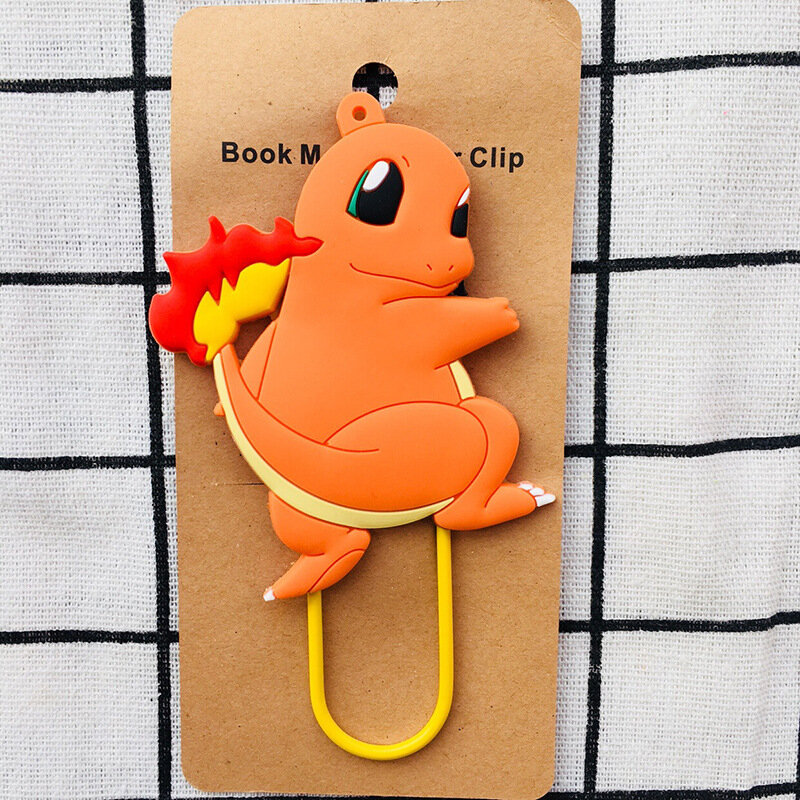 2022 novo pokemon keda pato água yibo fogo dragão dos desenhos animados pikaqiu novo pvc bookmark clipe de papel estudantes equipamentos de aprendizagem presente