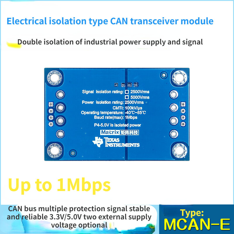 Modulo ricetrasmettitore CAN isolato elettricamente alimentatore industriale 5.0V/3.3V opzionale
