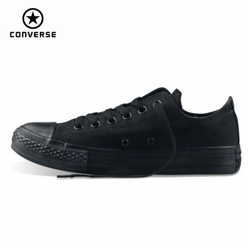Converse – all star Original pour hommes et femmes, chaussures en toile noires basses, chaussures de skate classiques
