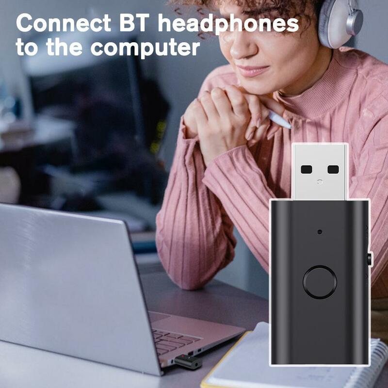Penerima pemancar Bluetooth 5.3 nirkabel USB untuk mobil adaptor Aux Audio musik untuk Keyboard Mouse nirkabel PC Win11/10 Dri T9U7