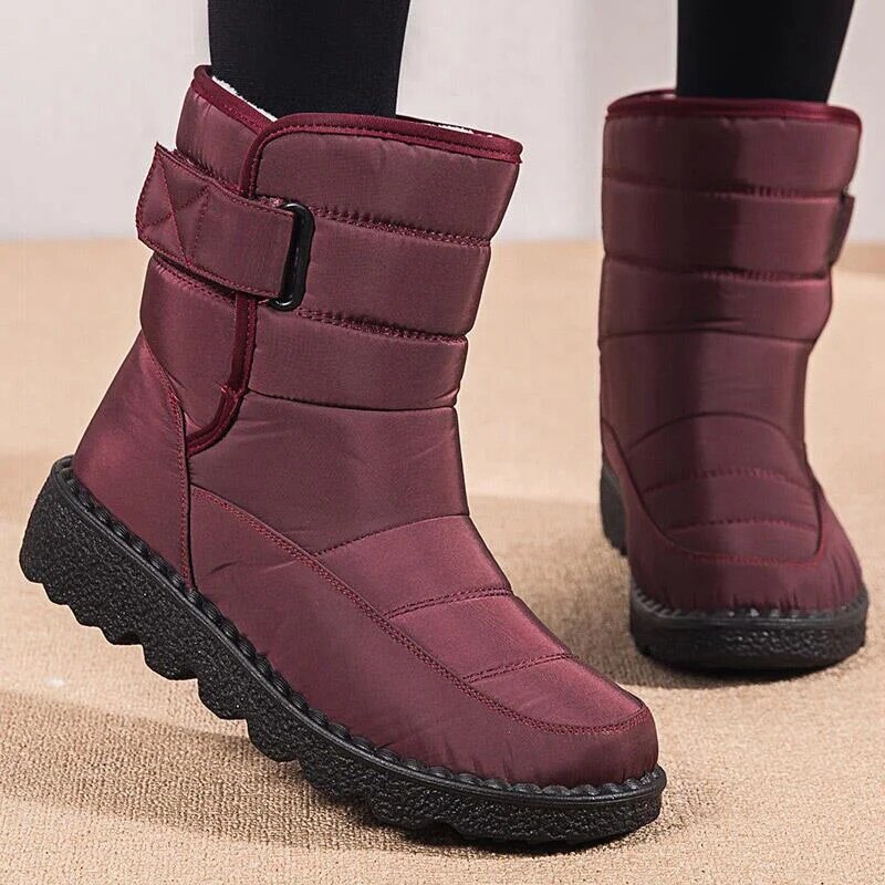 女性用防水ブーツ,厚底靴,カジュアル,足首までの長さ,冬用