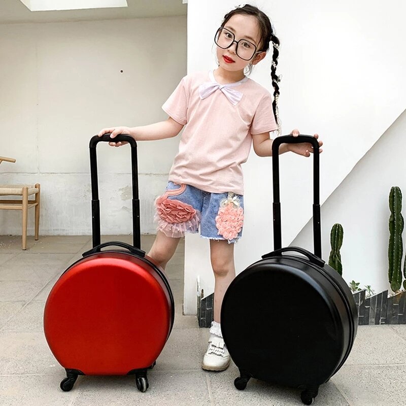 G12P-High quality design ABS plastic material circular roller travel box, children's luggage