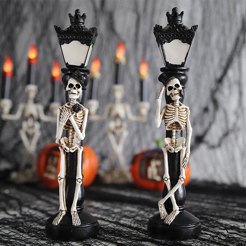 Halloween Skull Skeleton Lamp Horror 3D Statue New Table Light Creative Party Ornament Prop Home Bedroom Decoration spaventoso Prop