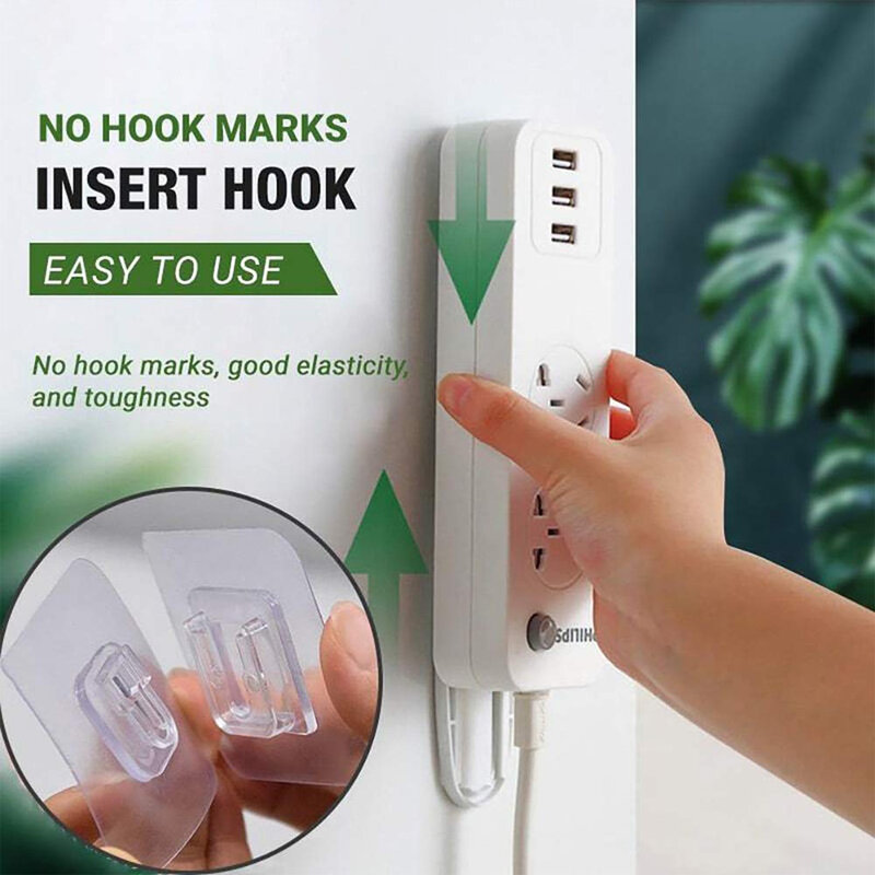 Double-Sided Adhesive Wall Hook on Hangers Stickers Hooks Wall Mount Self Adhesive Hook in the Bathroom For Kitchen Organizer