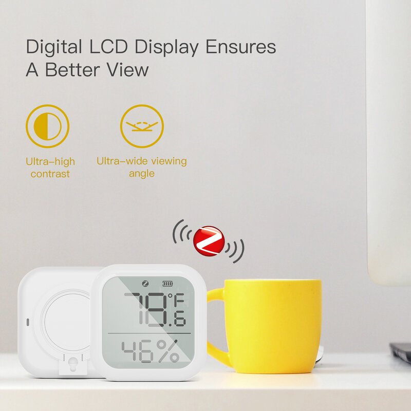 MOES Tuya ZigBee Smart Home Temperature And Humidity Sensor With LED Screen Works With Google Assistant and Tuya Zigbee Hub