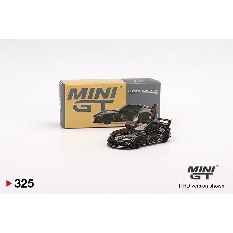 Mini gt 1:64 lbwk lb funciona gr supra ouro preto jps liga diorama carro modelo coleção carros em miniatura brinquedos 325