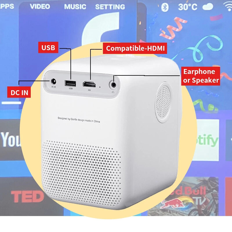 Xiaomi Global Version Wanbo T2 MAX Projector 1080P Mini LED Portable WIFI Full HD Projector 4K 250ANSI 1920*1080P For Home