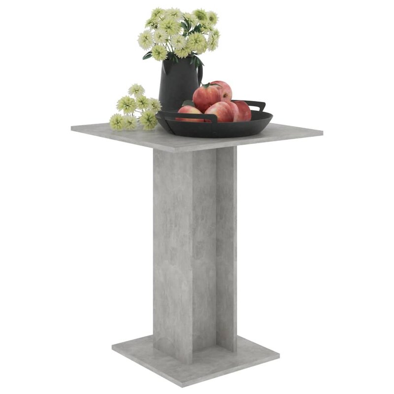 Bistro Table Concrete Gray 23.6"x23.6"x29.5" Chipboard