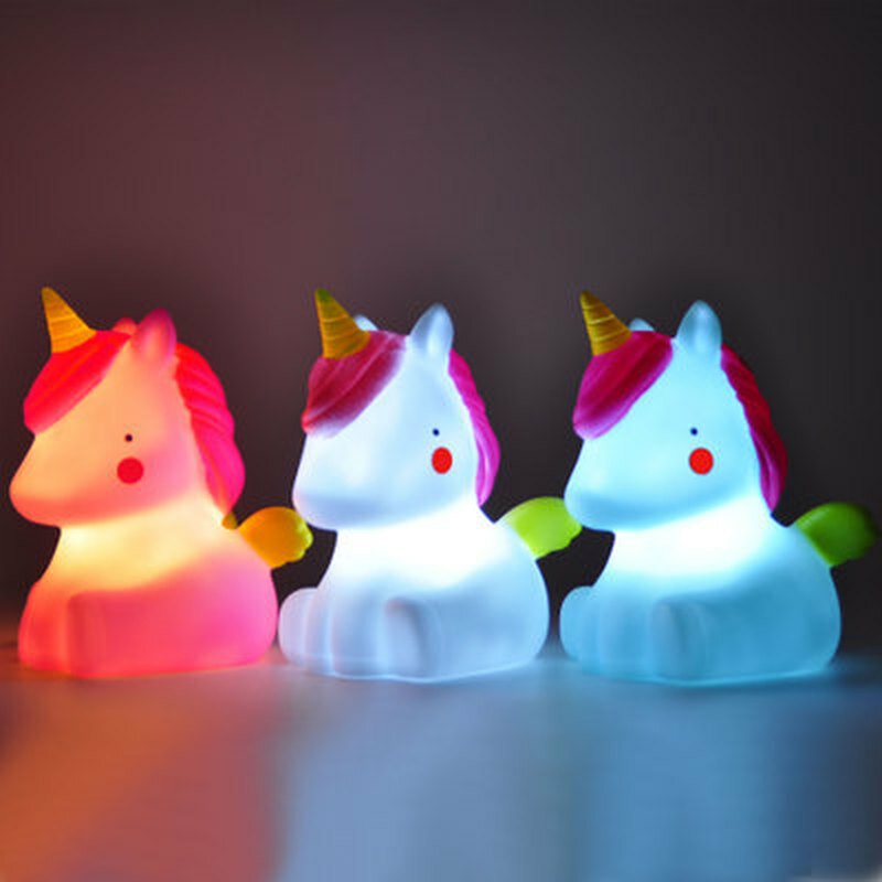 Luz LED de noche de unicornio para niños, dibujos animados, fiesta de año nuevo, regalo de Navidad, 2022