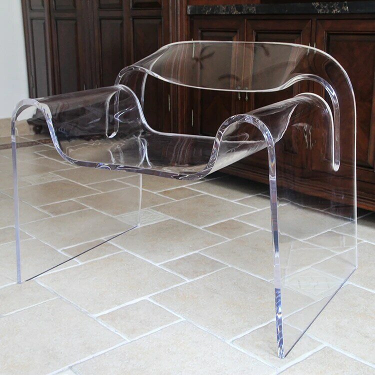 New Arrival Unique Designed Modern Acrylic Furniture All-in-one Chair for Living Room Clear One-piece Sofa