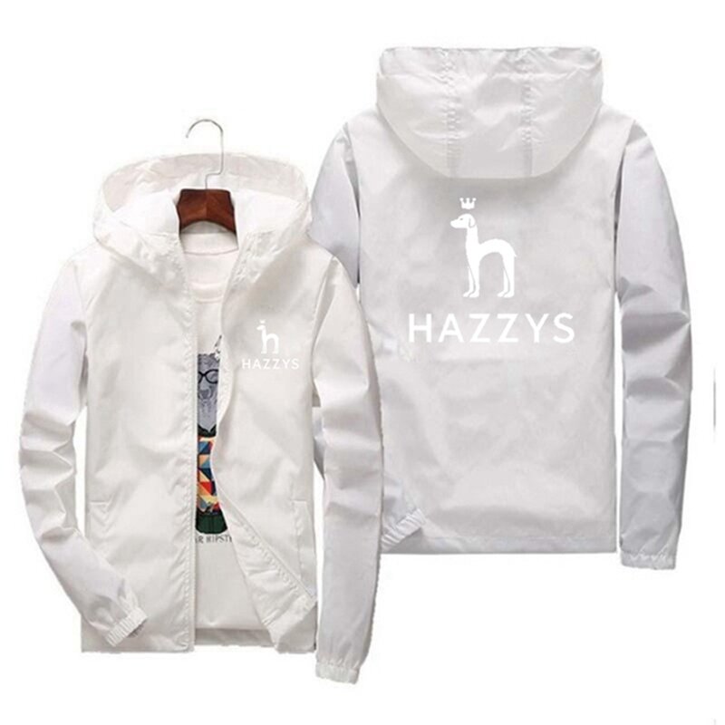 2022 nova jaqueta hazzys blusão masculino 10 cores primavera/verão moda com zíper fino jaqueta masculina casual com capuz 7x