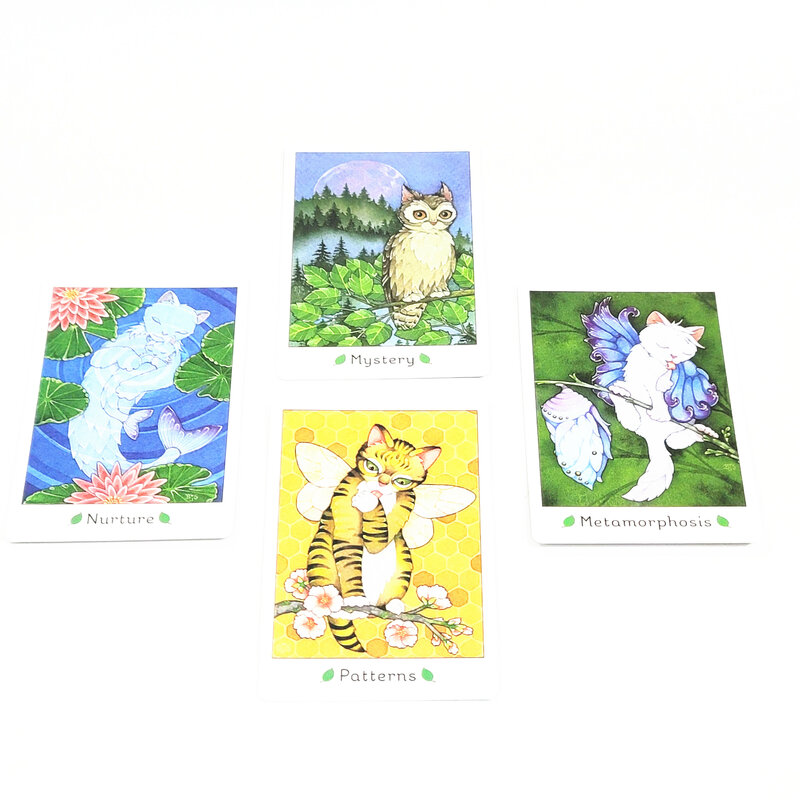 2022 New English Affirmations of the Fairy Cats Oracle Cards Cute illustrations Parent-child Interactive Board Games