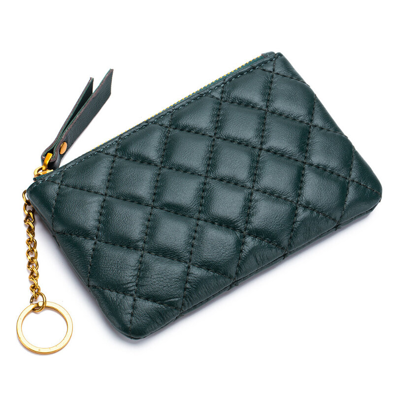 Women's Leather Lambskin Fashion Wallet Mini Zero Wallet  Zipper Luxury Card Key Bag Luxury Wallet Money Clips