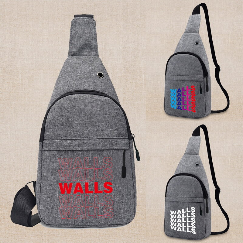 Bolsos de pecho Unisex, mochilas pequeñas de moda para hombre, Mini bolsos con estampado de paredes, organizador de viaje, bolso de mano de hombro