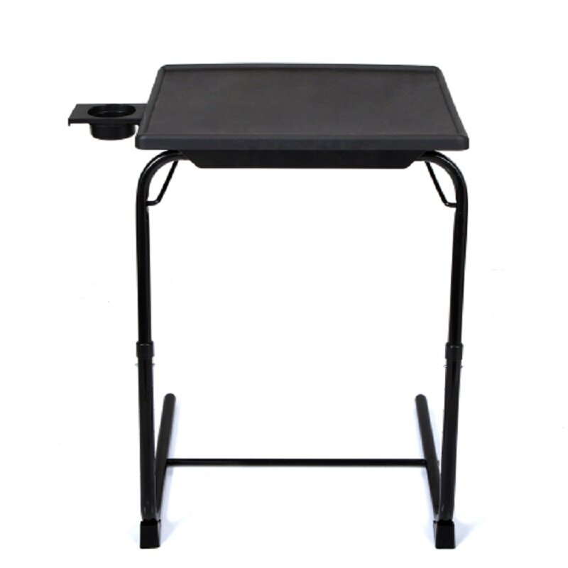 Портативный компьютерный стол, офисный складной столик для телевизора, обеденный стол с регулируемой высотой и углом наклона, черная подст...