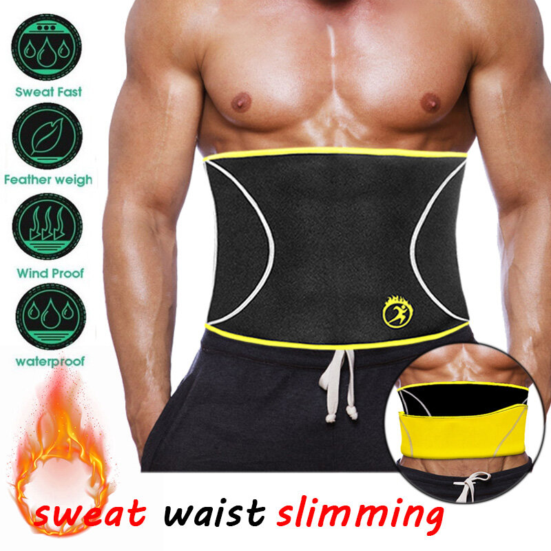 LANFEI-cinturones de entrenamiento de cintura para hombres, faja moldeadora de Cuerpo Adelgazante de Sauna, corsé recortador de vientre de sudor de neopreno para pérdida de peso