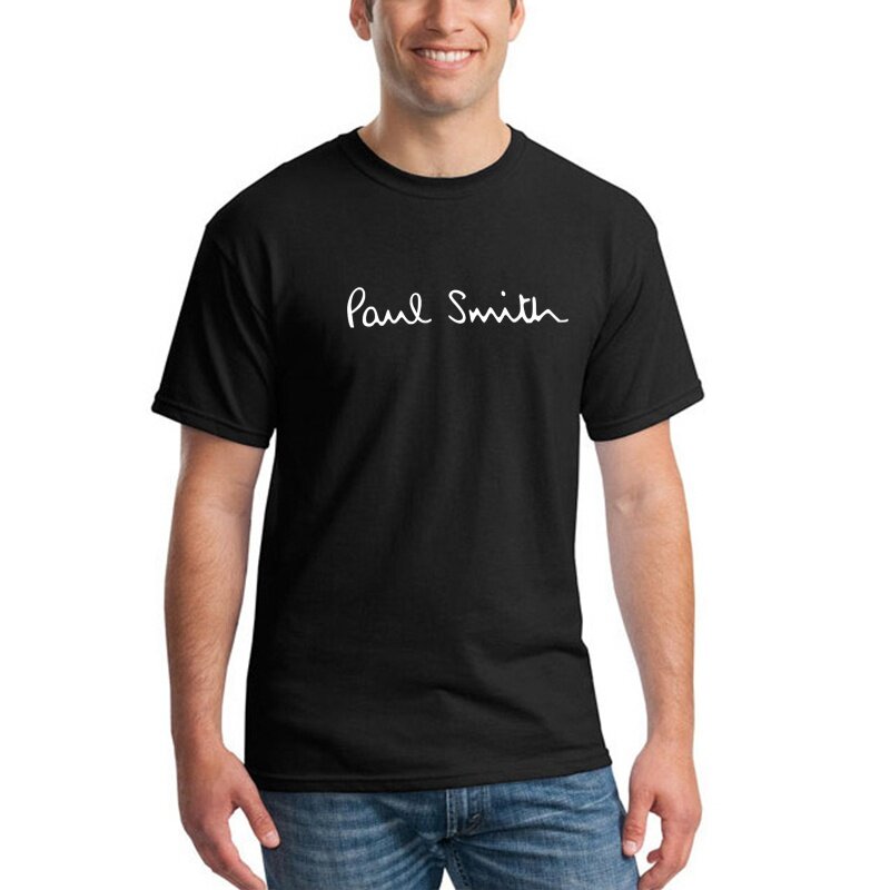 Paul Smith แขนสั้นข้อความเสื้อยืดคอกลมเสื้อยืด