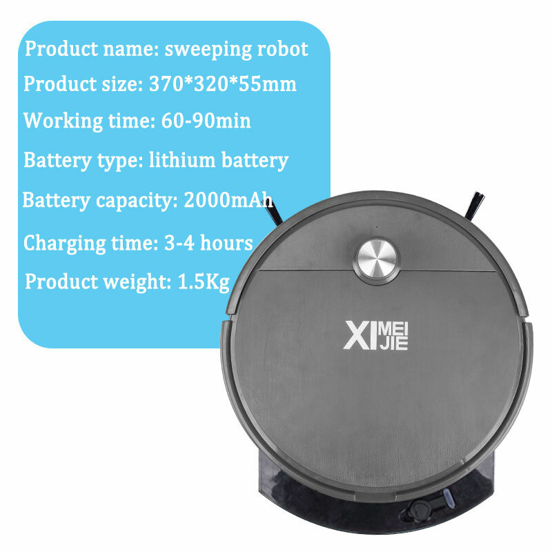 2800PA robot-odkurzacz inteligentna bezprzewodowa pilot do czyszczenia podłóg Auto USB Charge maszyna zamiatanie suche i mokre dla domu