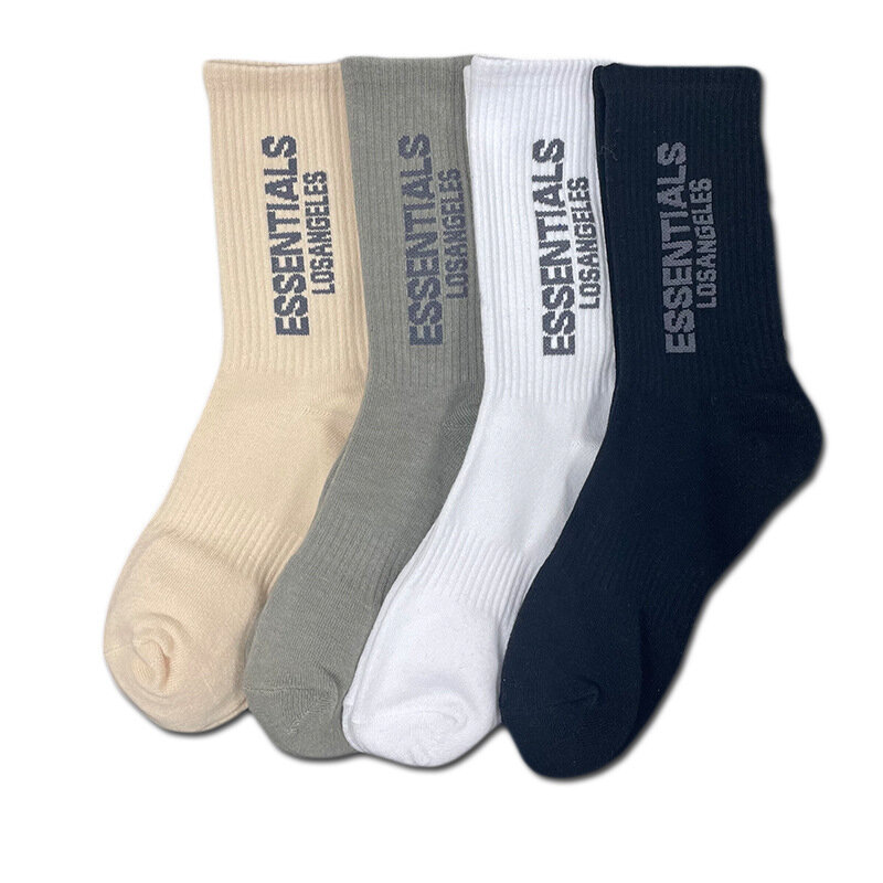 Unisex essential Socks 4 Pairs Fashion Los Angeles essential Sports Socks Four Seasons General Breathable Socks Antibacterial