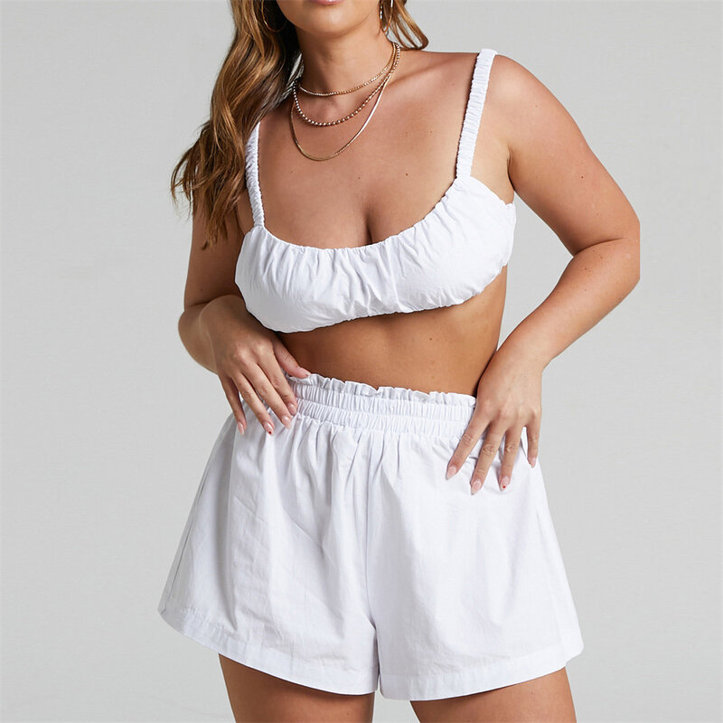 الصلبة قمصان بيضاء 3 قطع مجموعة النساء ملابس الصيف فام طويلة الأكمام بدوره أسفل طوق فضفاض سيدة عادية طويلة بلوزات Shorts