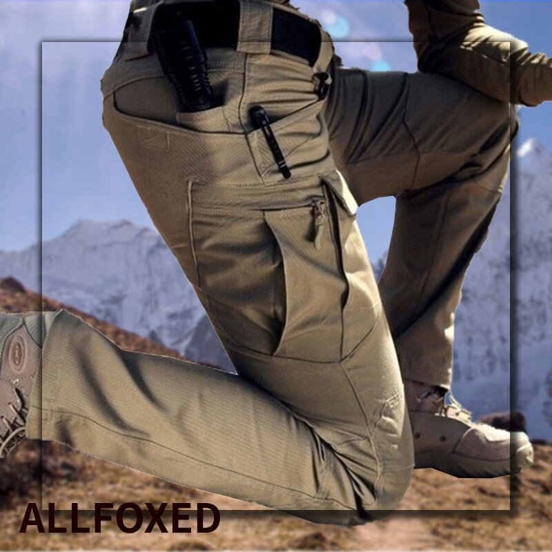 เมืองทหารกางเกงยุทธวิธีผู้ชายพิเศษ Combat กางเกง Multi-Pocket กันน้ำลำลองการฝึกอบรม Overalls 2021