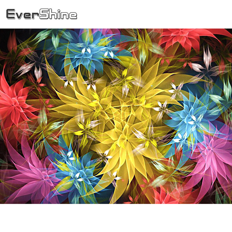 EverShine الماس اللوحة الزهور صورة الراين التطريز مجردة الإبرة الفن 5D DIY بها بنفسك فسيفساء هواية اليدوية