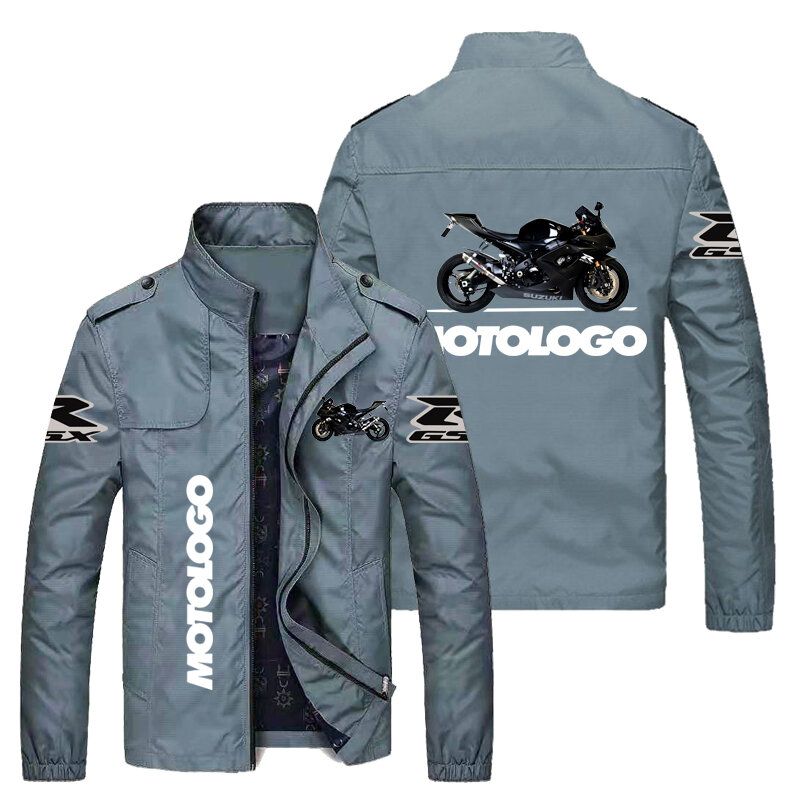 Primavera e no outono de qualidade da motocicleta dos homens jaqueta modelo impressão do carro jaqueta blusão moda motocicleta harajuku rua j
