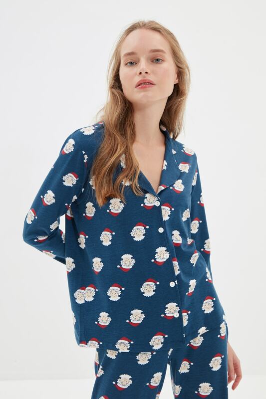 Trendyol natal tricô pijamas temáticos conjunto thmaw22pt1209