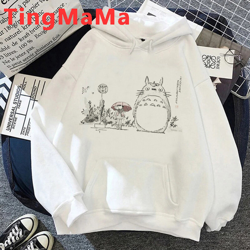 สตูดิโอ Ghibli Totoro Hoodies Hip Hop พิมพ์ Grunge พิมพ์หญิงเสื้อ Hip Hop