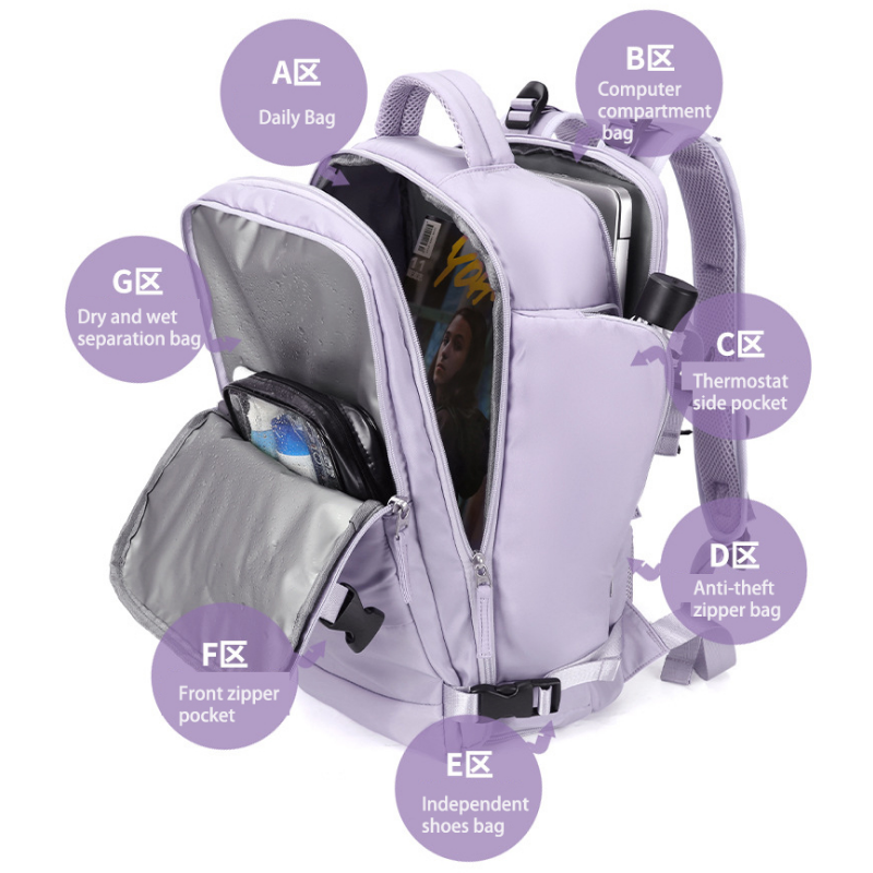 Large Capacity Women Backpack Teenage girl USB charging Laptop Backpack Independent Shoe bag travel Business outdoor Backpack