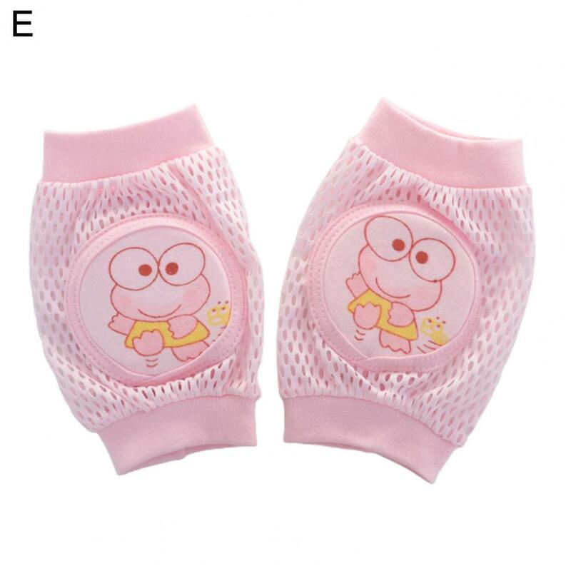 메쉬 1 쌍 예쁜 개구리 통기성 아기 안전 쿠션 귀여운 유아 무릎 쿠션 만화 패턴 아기 제품