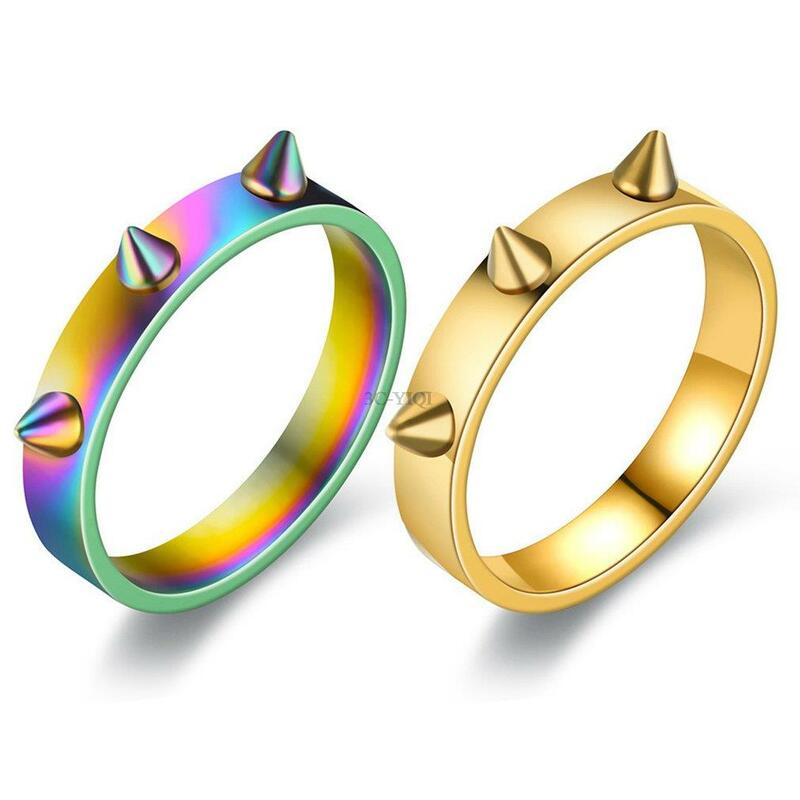 Auto-defesa de aço inoxidável anel punk estilo masculino e feminino espinho jóias joyas para hombres y mujeres