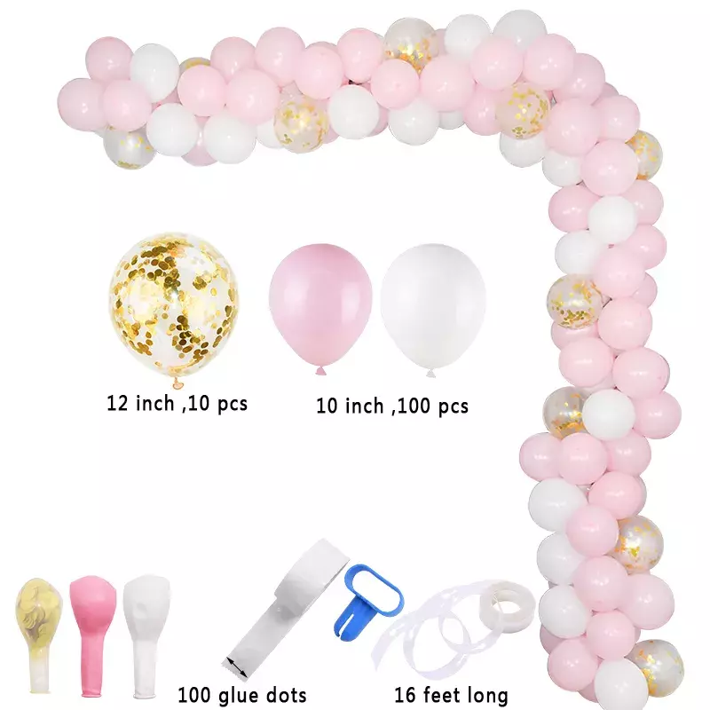 골드 핑크 일회용 식기 세트 종이 접시 컵 냅킨 아기 첫 번째 생일 파티 장식 베이비 샤워 소녀 파티 용품 풍선