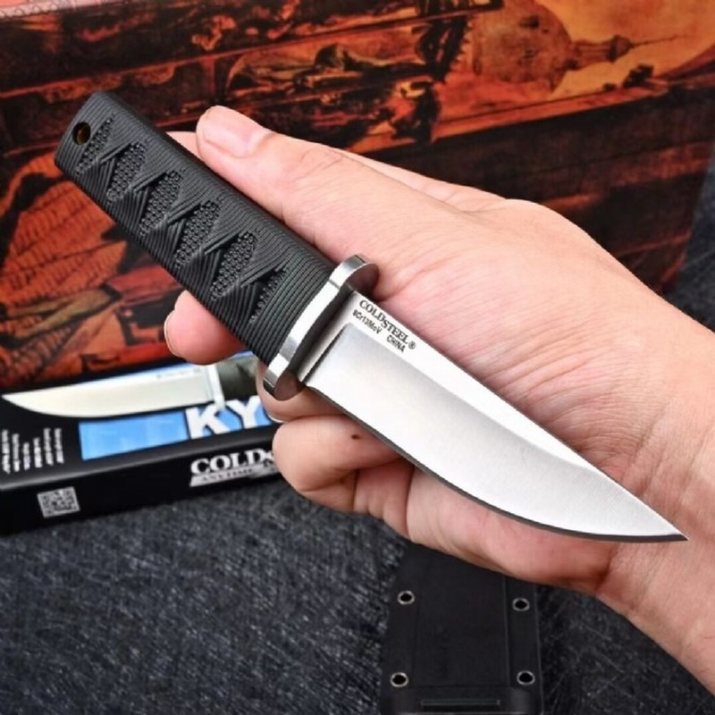 Cuchillo recto de acero frío de alta calidad, cuchillo militar samurái de defensa de seguridad para acampar al aire libre, de bolsillo EDC Tool-BY64